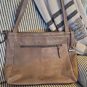 Lodis Tan Leather Shoulder Bag